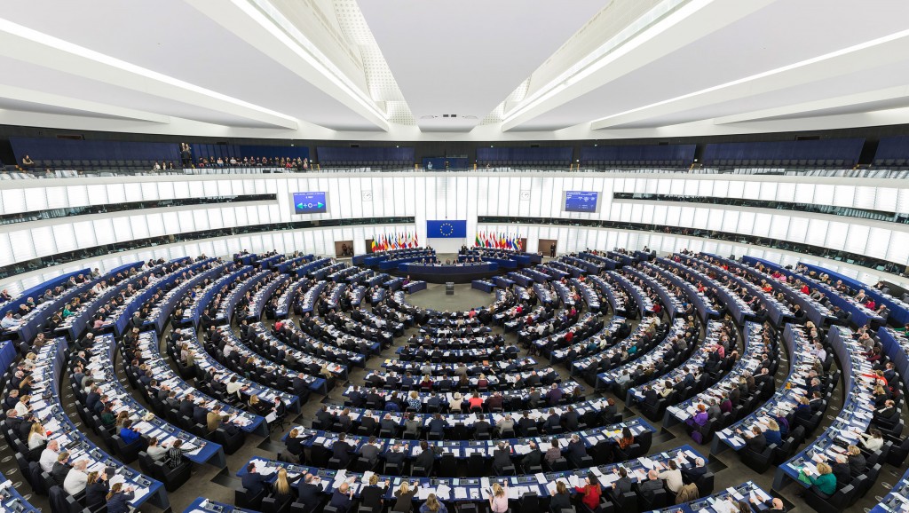 The European Parliament during a plenary session in Strasbourg. The Parliament will eventually decide on reforms of copyright and other rights which impact TDM. Photo by DAVID ILIFF. License: CC-BY-SA 3.0
